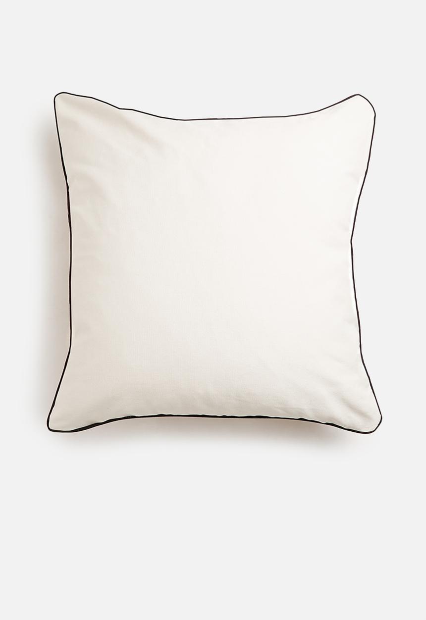 Sixth Floor - Tutuka Cushion Cover - Ivory & Charcoal Piping