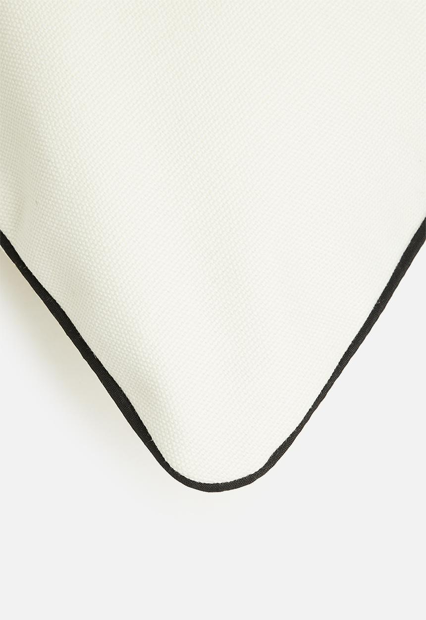 Sixth Floor - Tutuka Cushion Cover - Ivory & Charcoal Piping