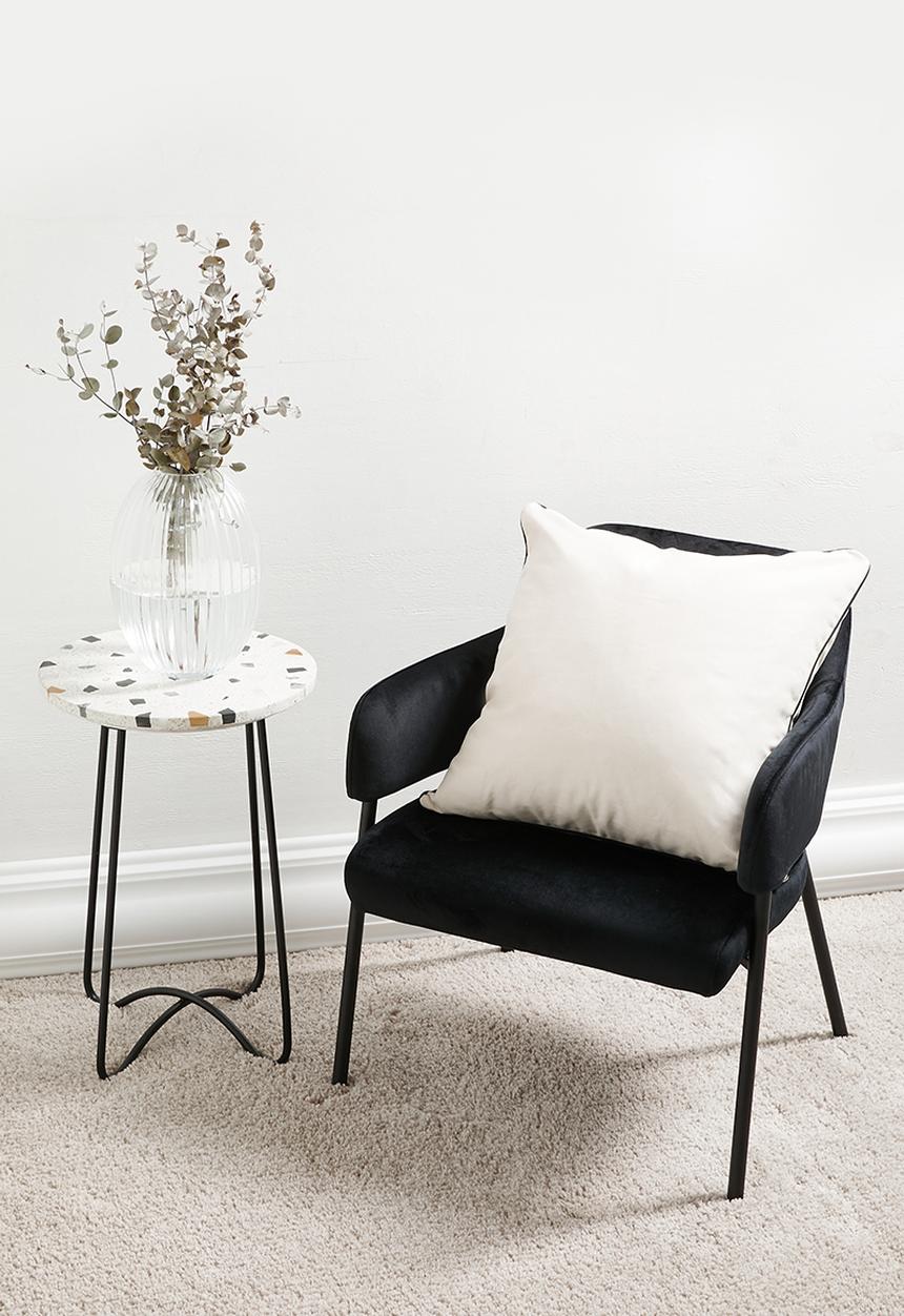 Sixth Floor - Tutuka Cushion Cover - Ivory & Charcoal Piping