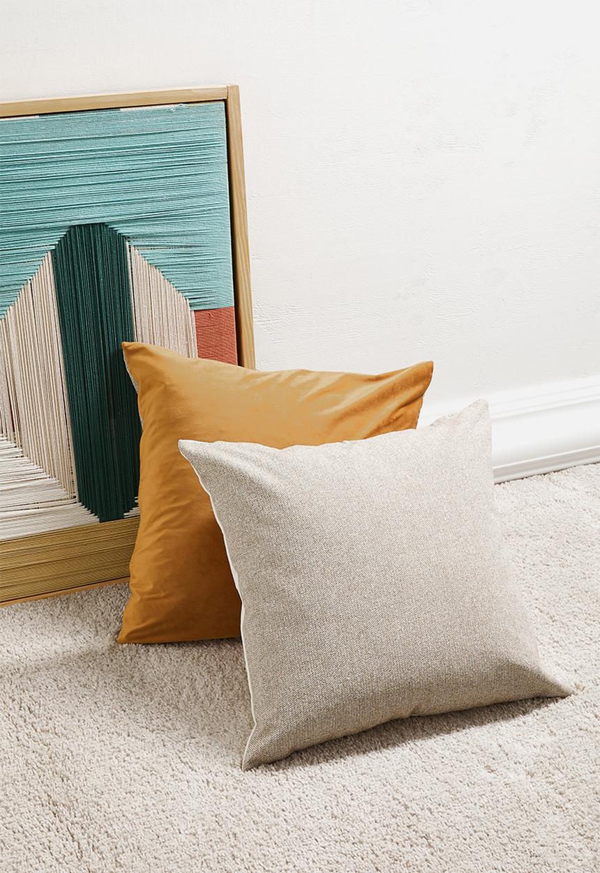 Sixth Floor - Mabaso 2 toned cushion cover - Kelp