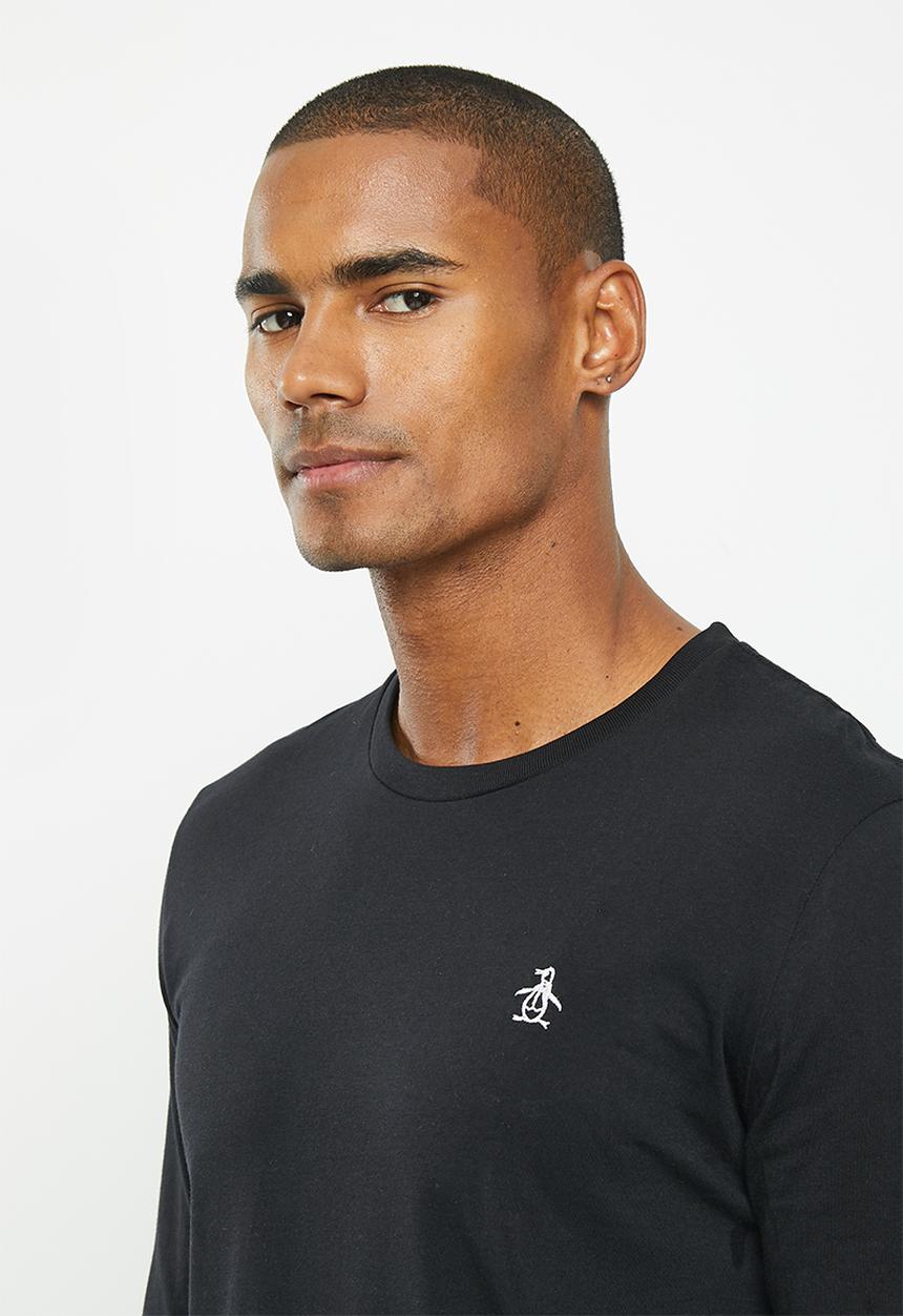 Original Penguin - Embroidered logo long sleeve tee - true black