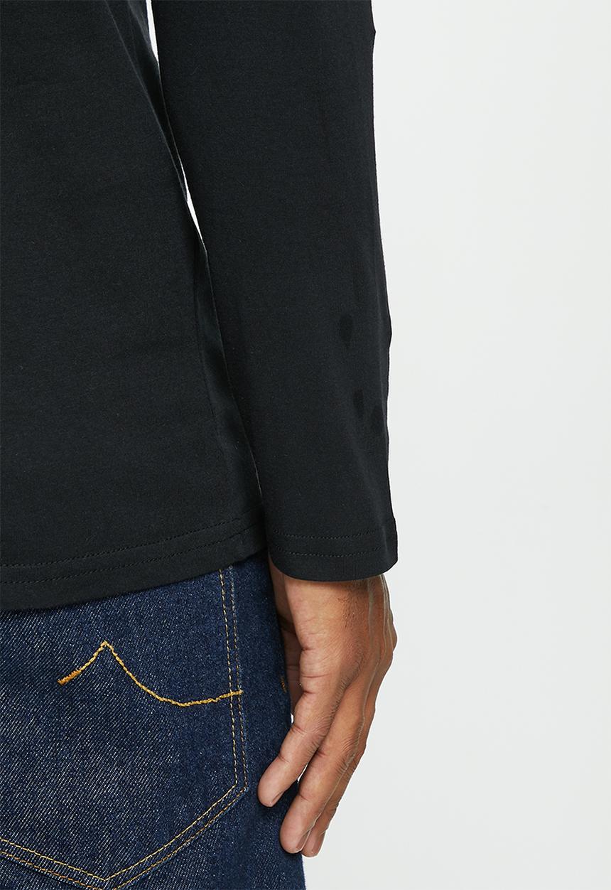 Original Penguin - Embroidered logo long sleeve tee - true black
