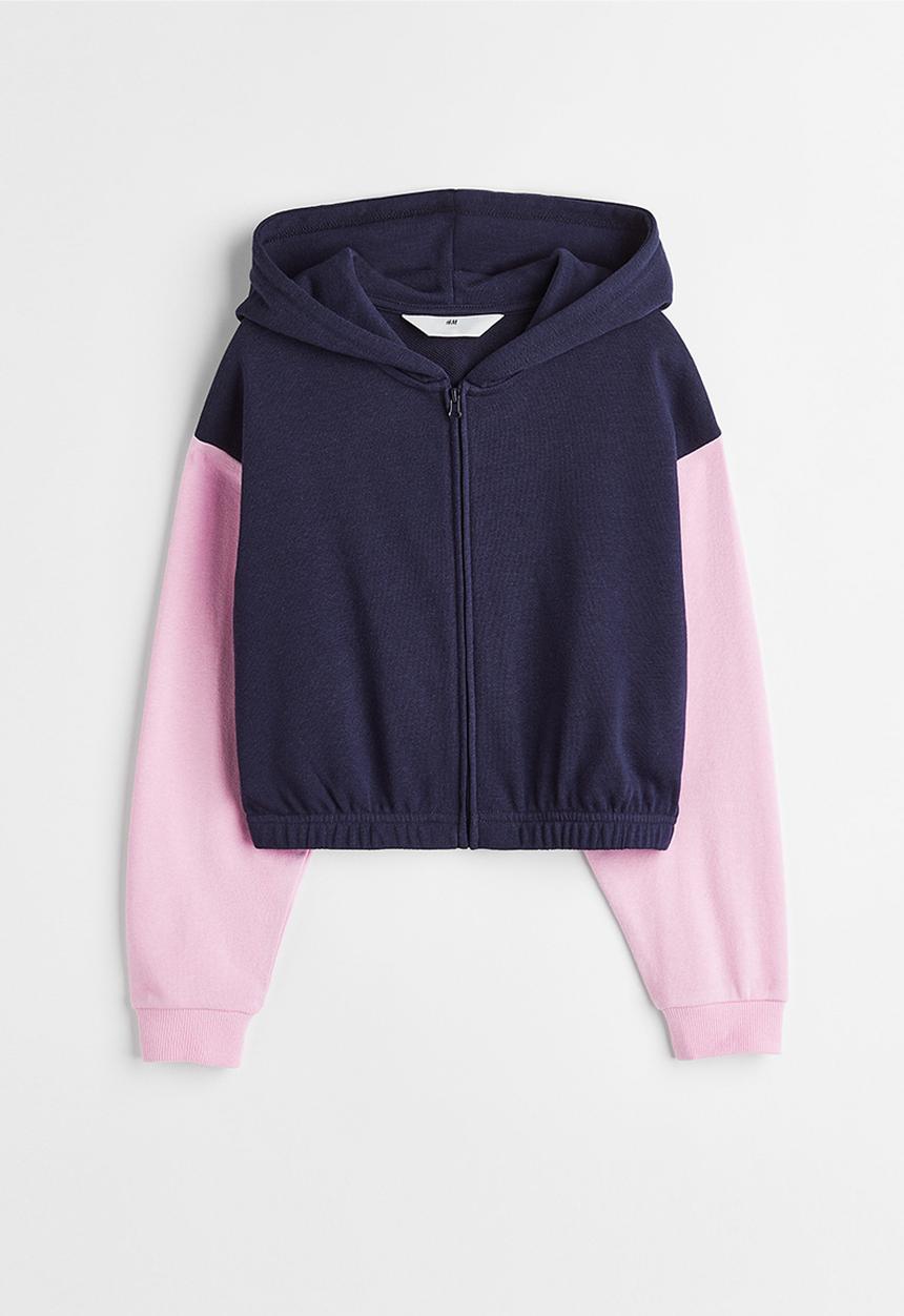 H&M - Oversized zip-through hoodie - dark blue