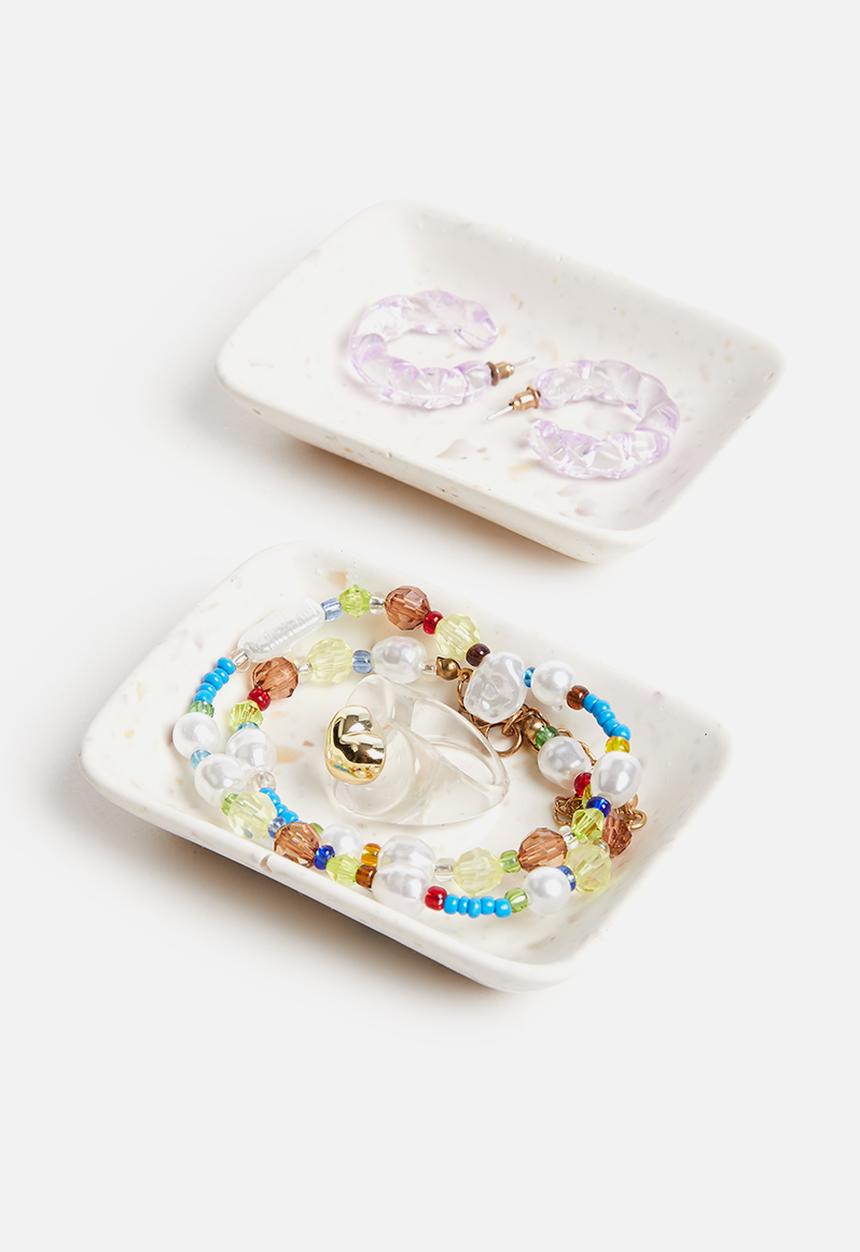 Terrazzo Home - Small trinket dish set of 2 - natural
