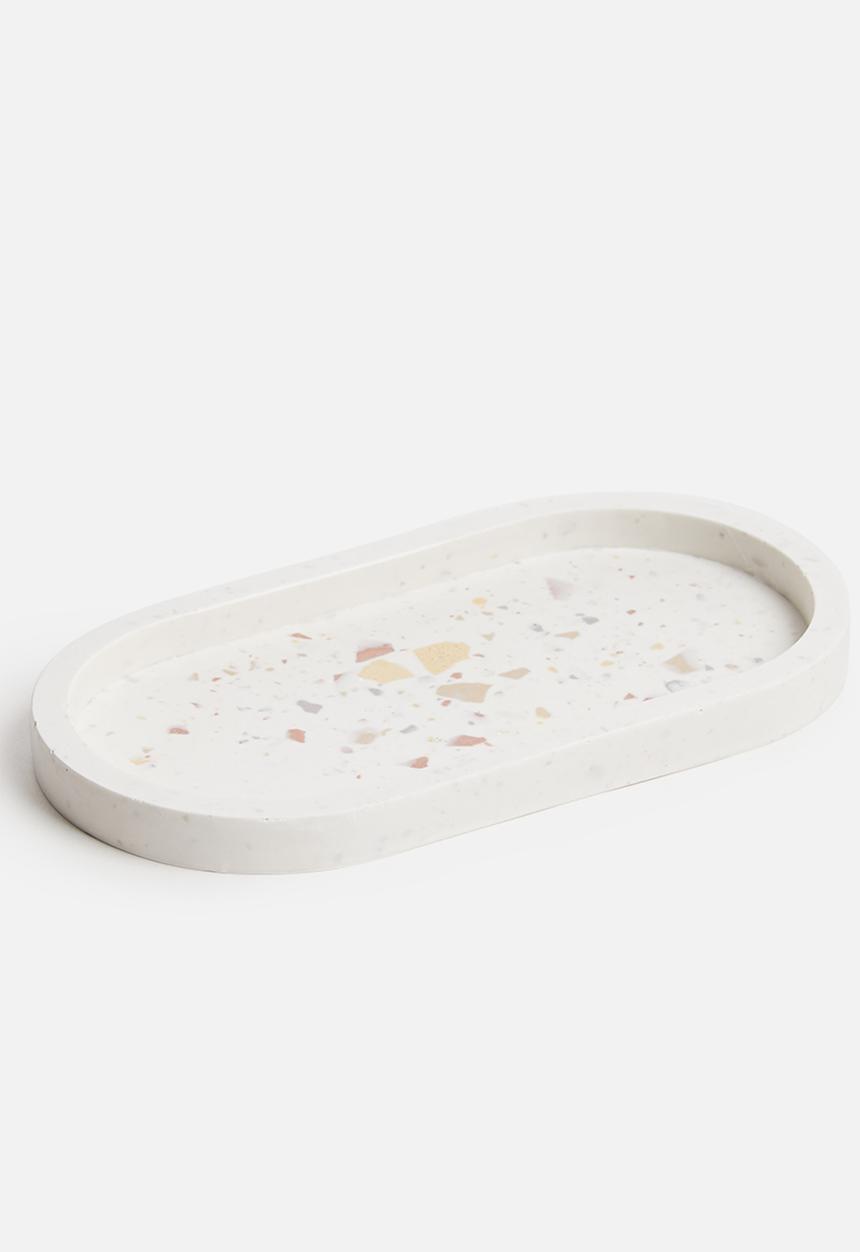 Terrazzo Home - Oval trinket dish - natural