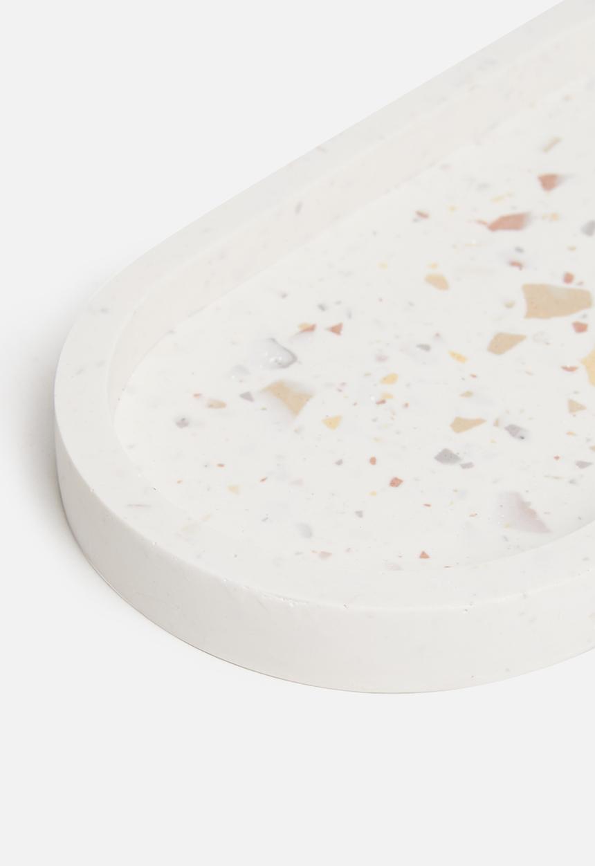 Terrazzo Home - Oval trinket dish - natural