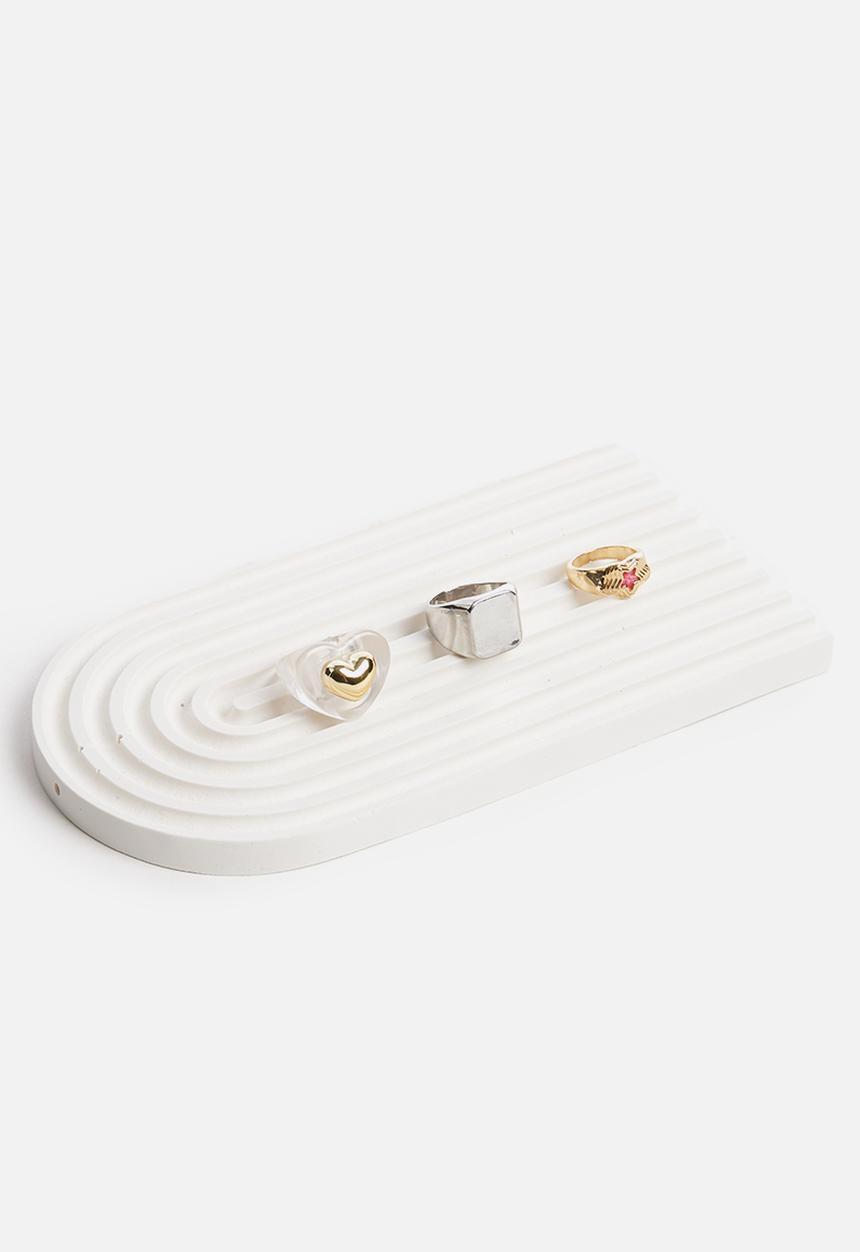 Terrazzo Home - Arch trinket tray- white
