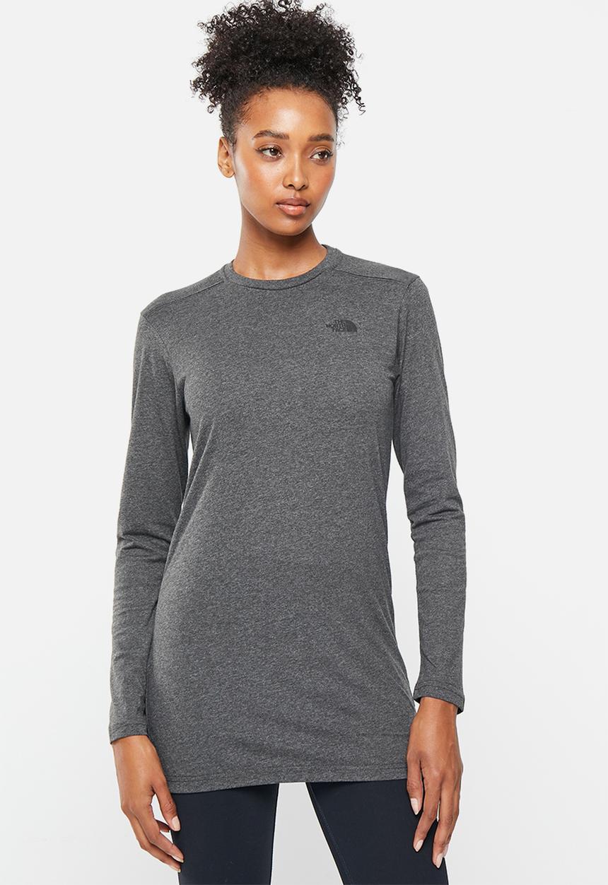 The North Face - W long sleeve simple dome tee-eu - tnf medium grey heather