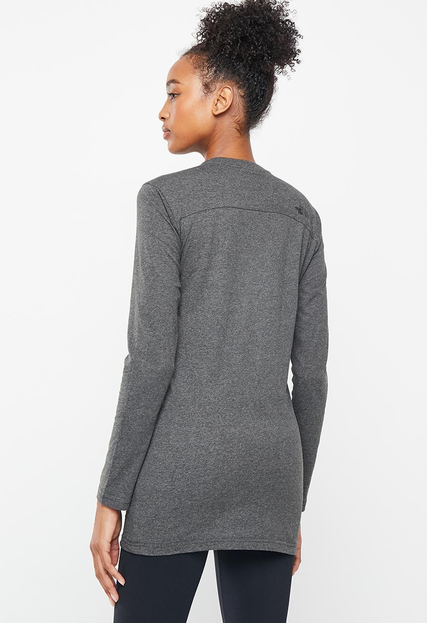 The North Face - W long sleeve simple dome tee-eu - tnf medium grey heather