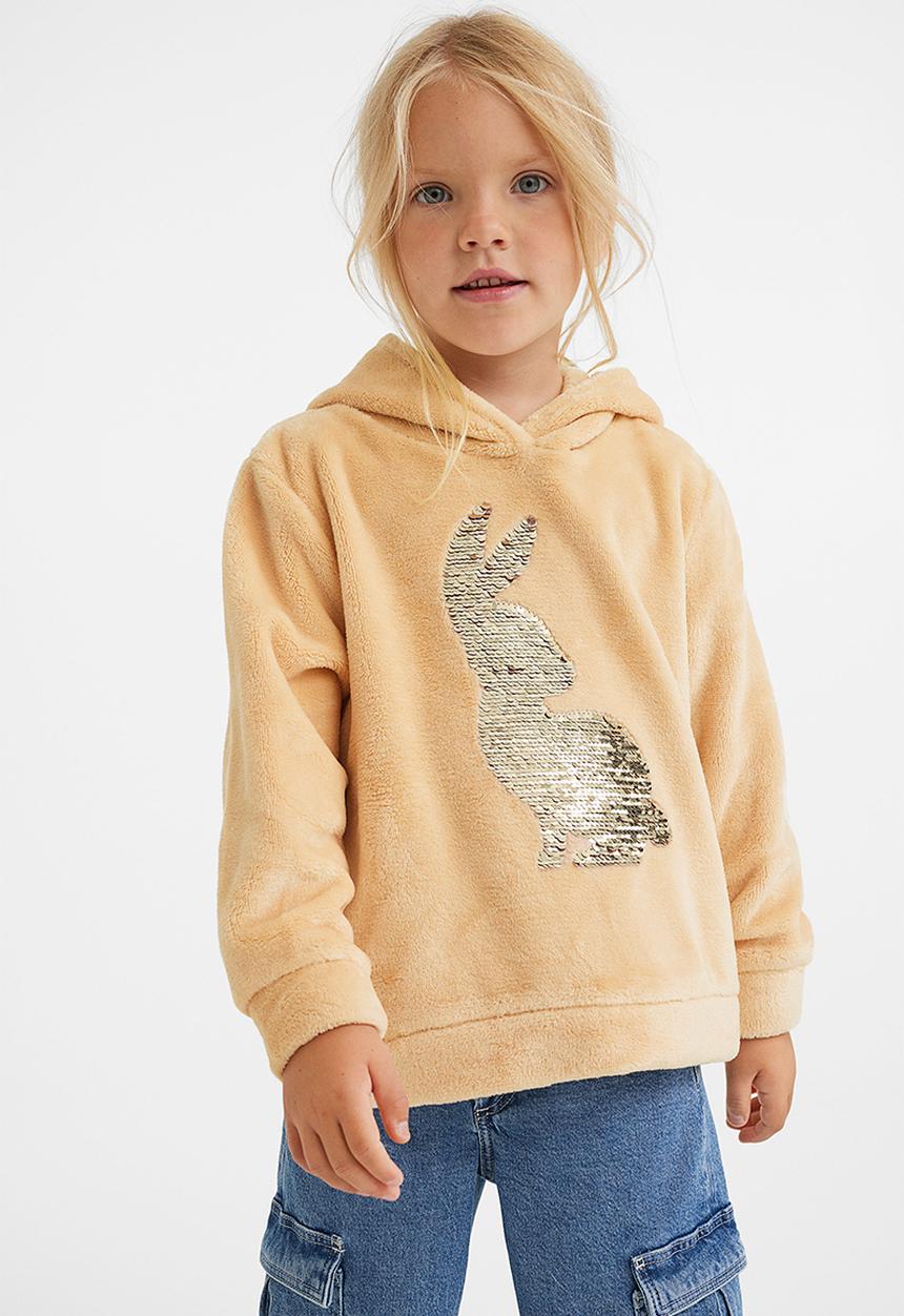 H&M - Teddy hoodie - beige/rabbit