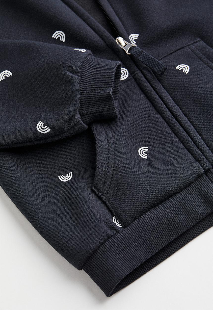 H&M - Zip-through hoodie - black/rainbows