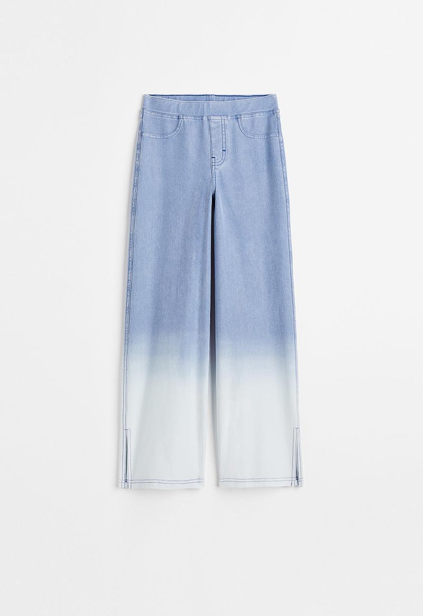 H&M - Wide fit trousers - denim blue/ombre