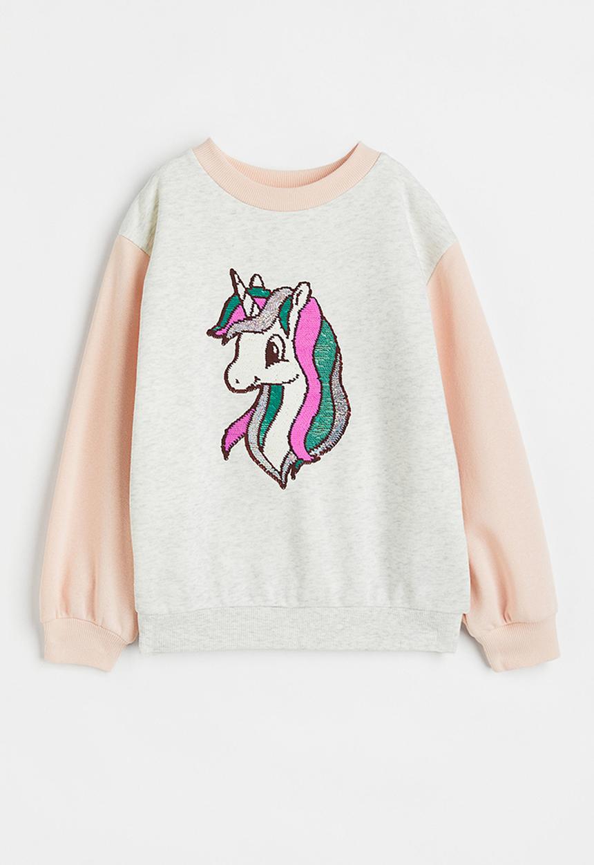 H&M - Sweatshirt - light grey marl/unicorn
