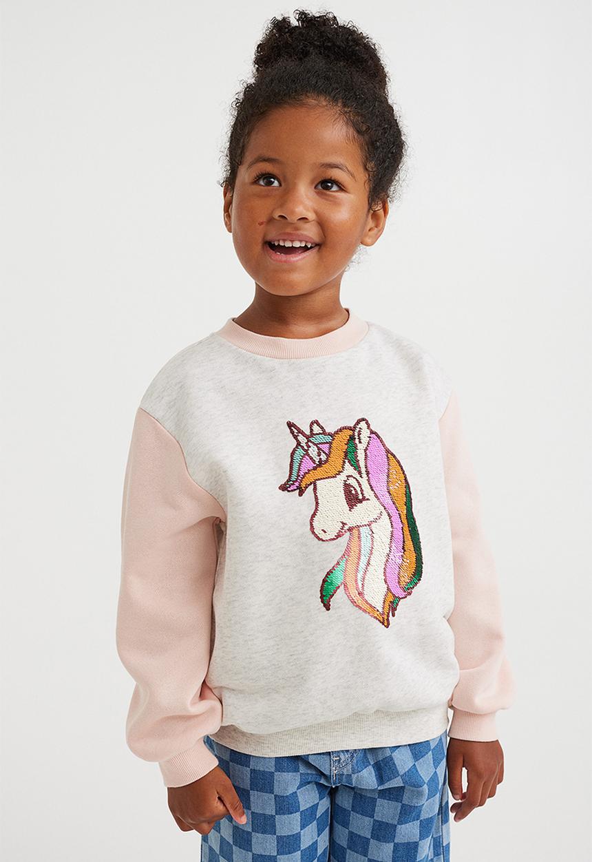 H&M - Sweatshirt - light grey marl/unicorn