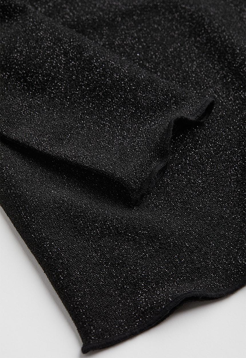 H&M - Ribbed cotton jersey cropped top - black
