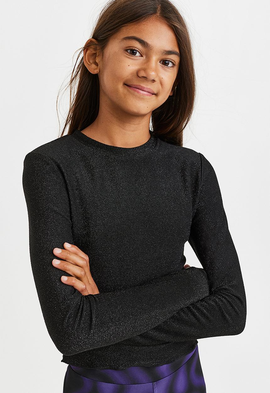 H&M - Ribbed cotton jersey cropped top - black