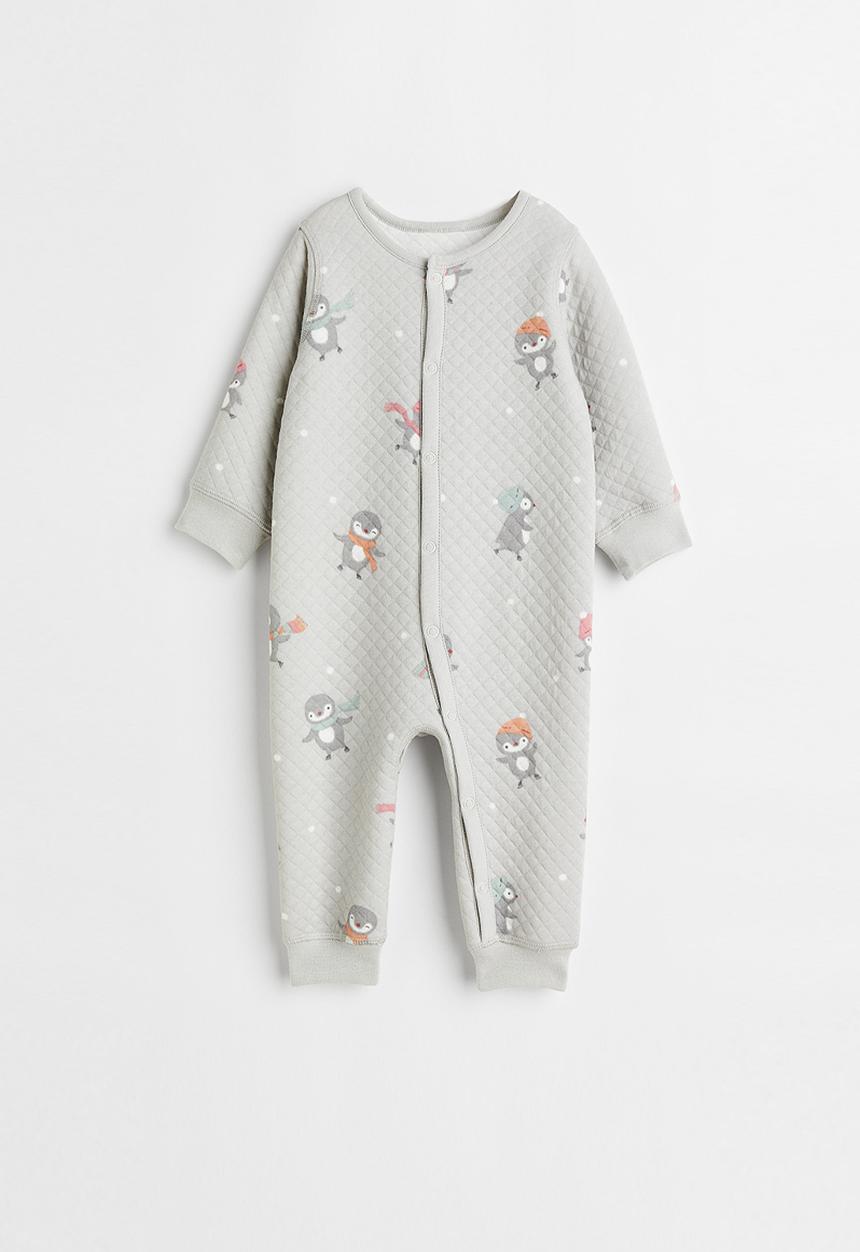 H&M - Quilted pyjamas - light grey/penguins