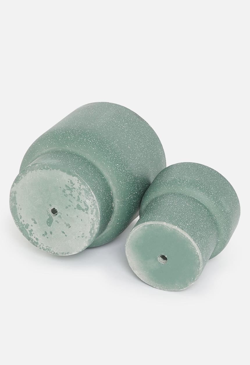 Sixth Floor - Fiber cement pot set of 2 - blue