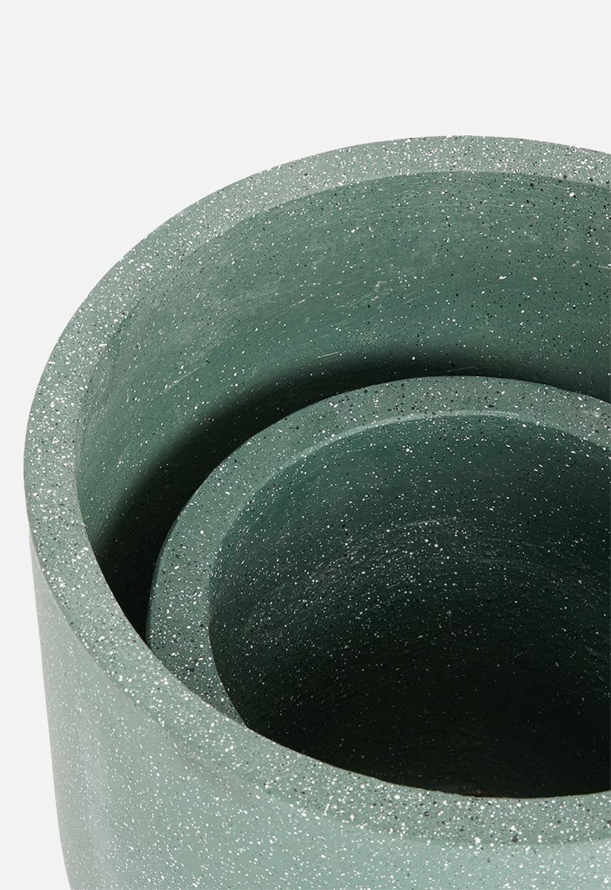 Sixth Floor - Fiber cement pot set of 2 - blue