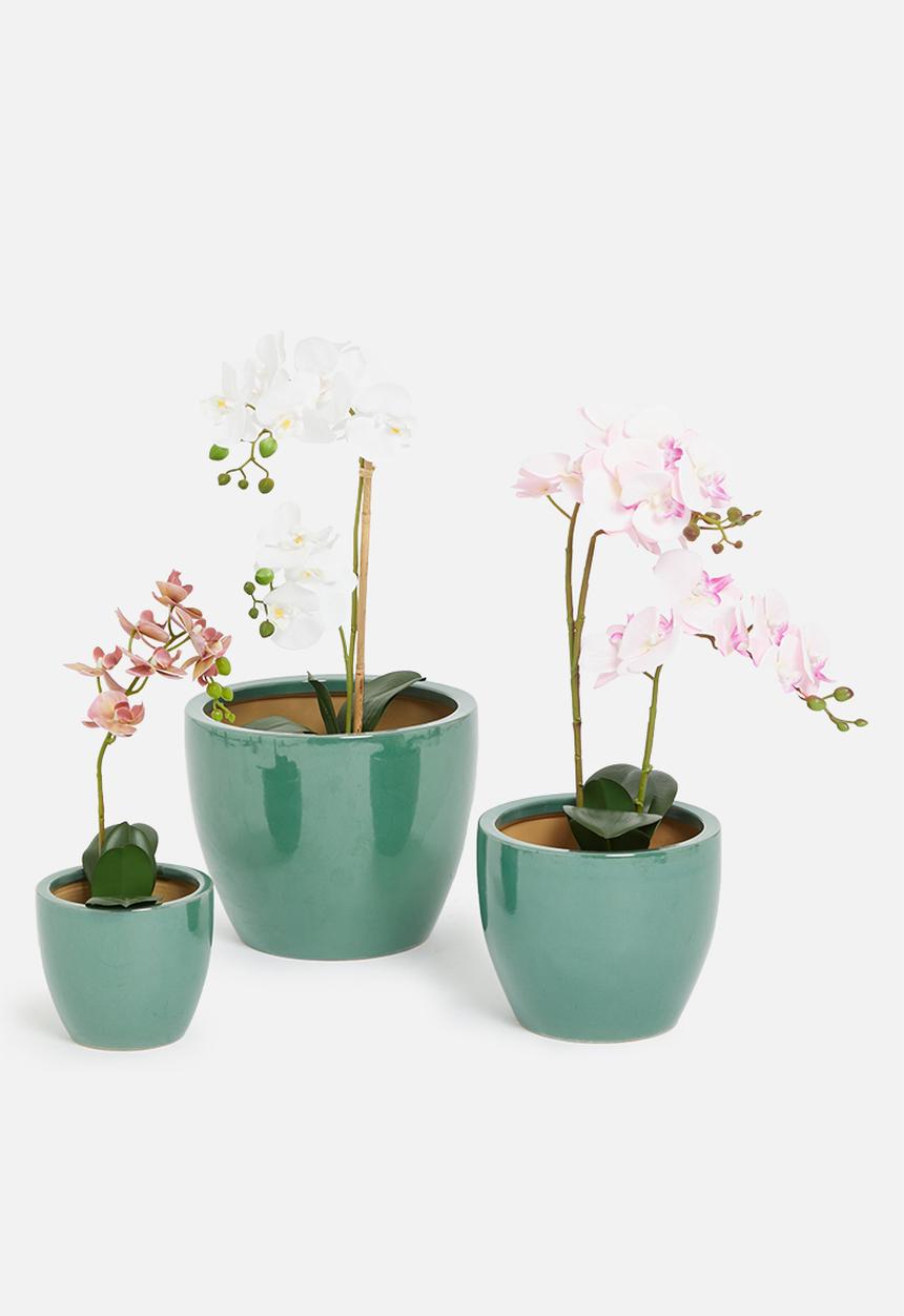 Sixth Floor - Ceramic pot set of 3 - blue