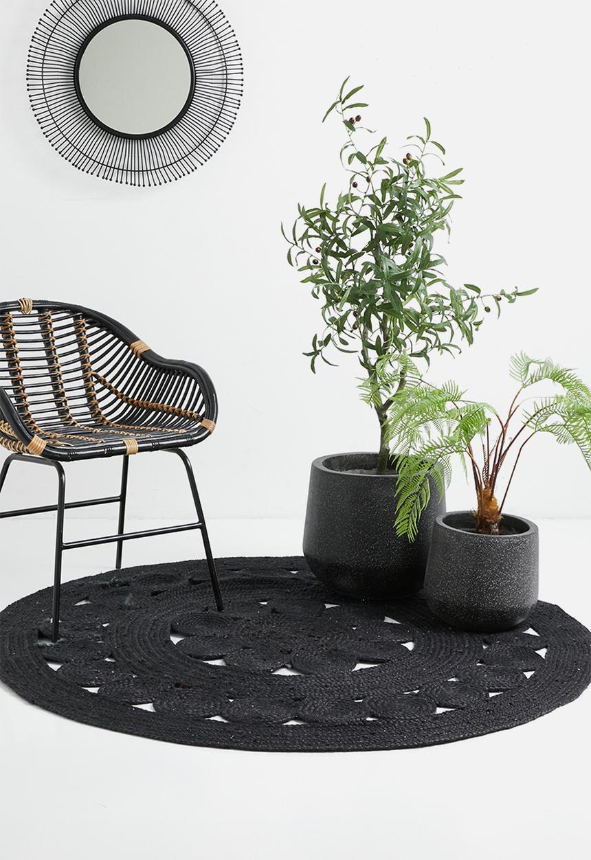 Sixth Floor - Fiber cement pot set of 2 - black terazzo