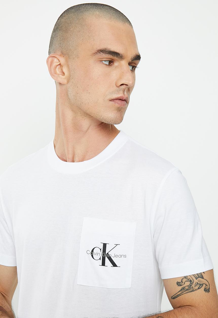 Calvin Klein - Core monologo pocket tee - white