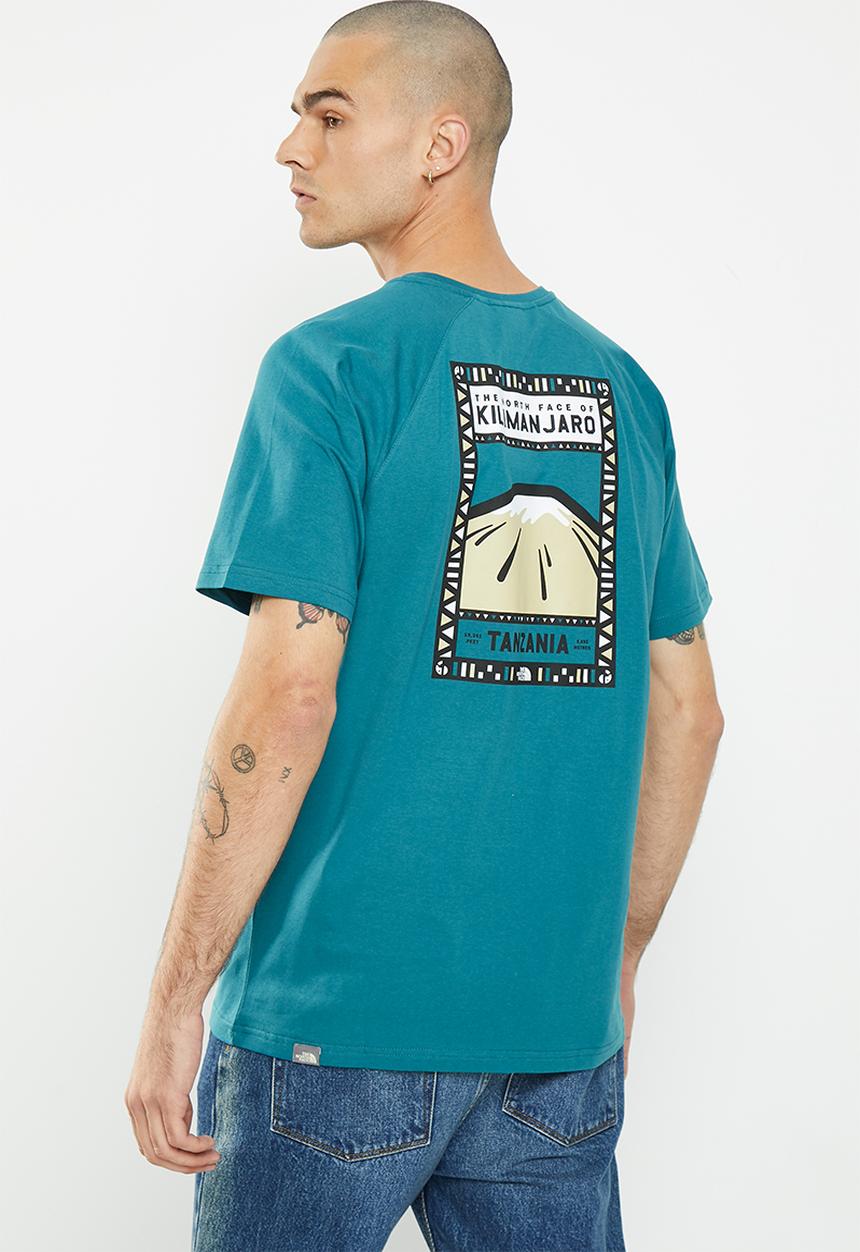 The North Face - Short sleeve north faces tee - blue coral-gravel
