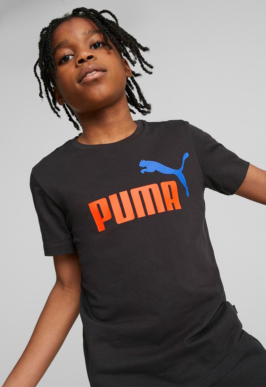 PUMA - Ess+ 2 col logo tee b - puma black/warm earth