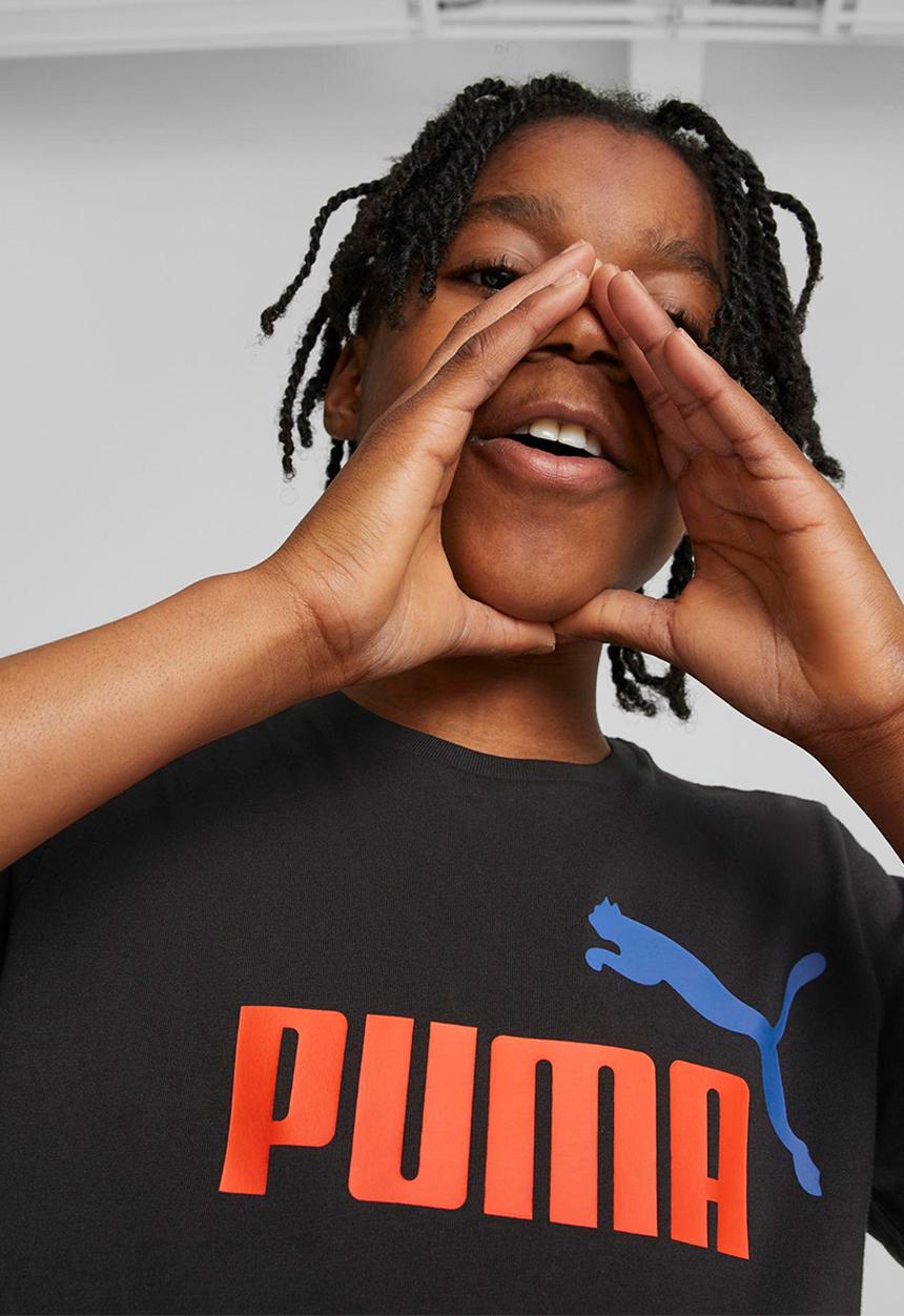 PUMA - Ess+ 2 col logo tee b - puma black/warm earth