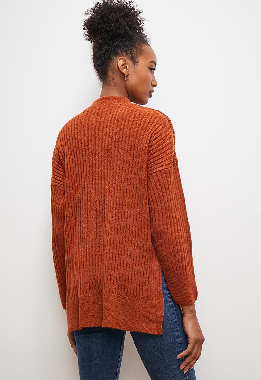 edit - Longer length pullover - terracotta
