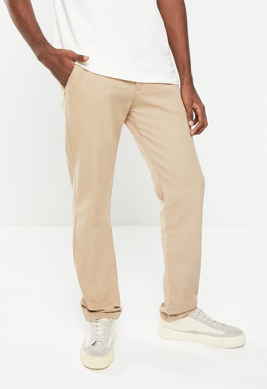 urban° - Mens urban cotton twill chino pants - travertine