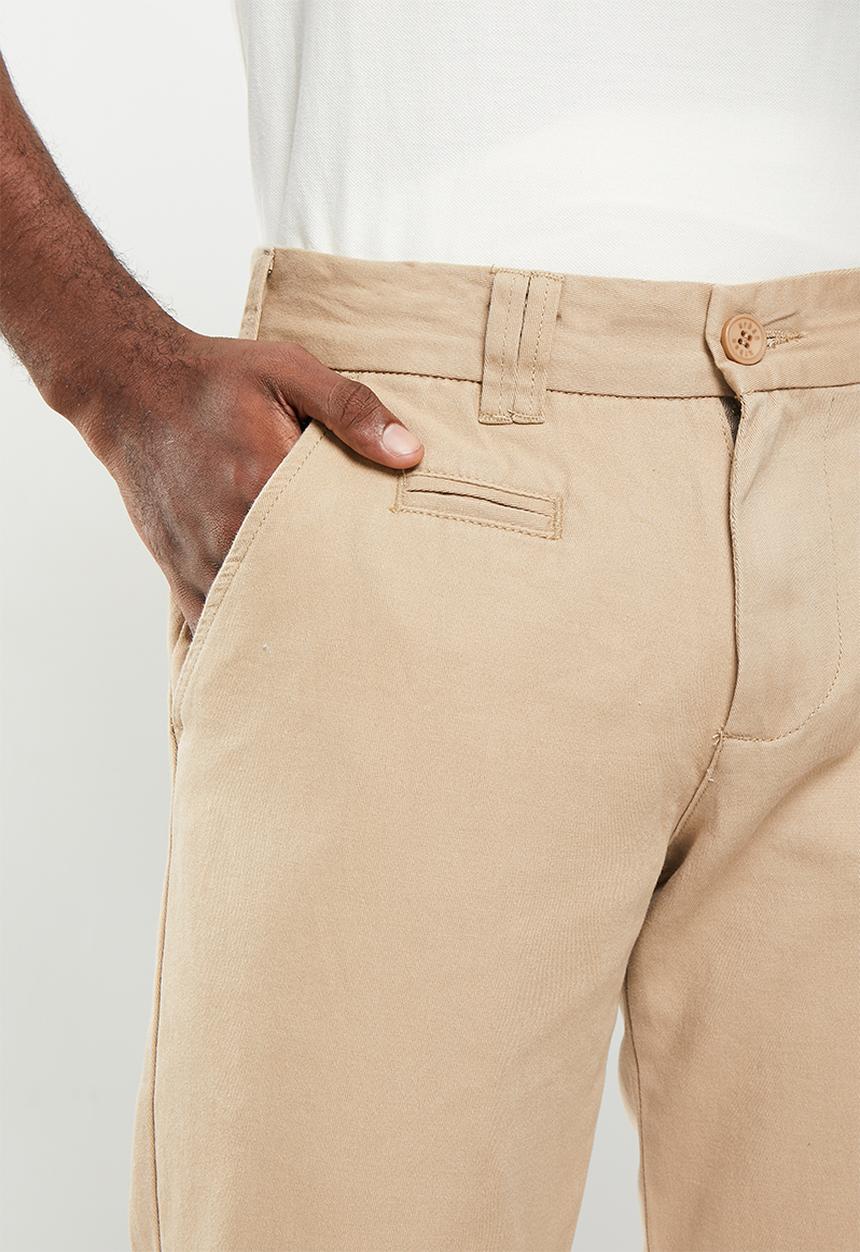 urban° - Mens urban cotton twill chino pants - travertine