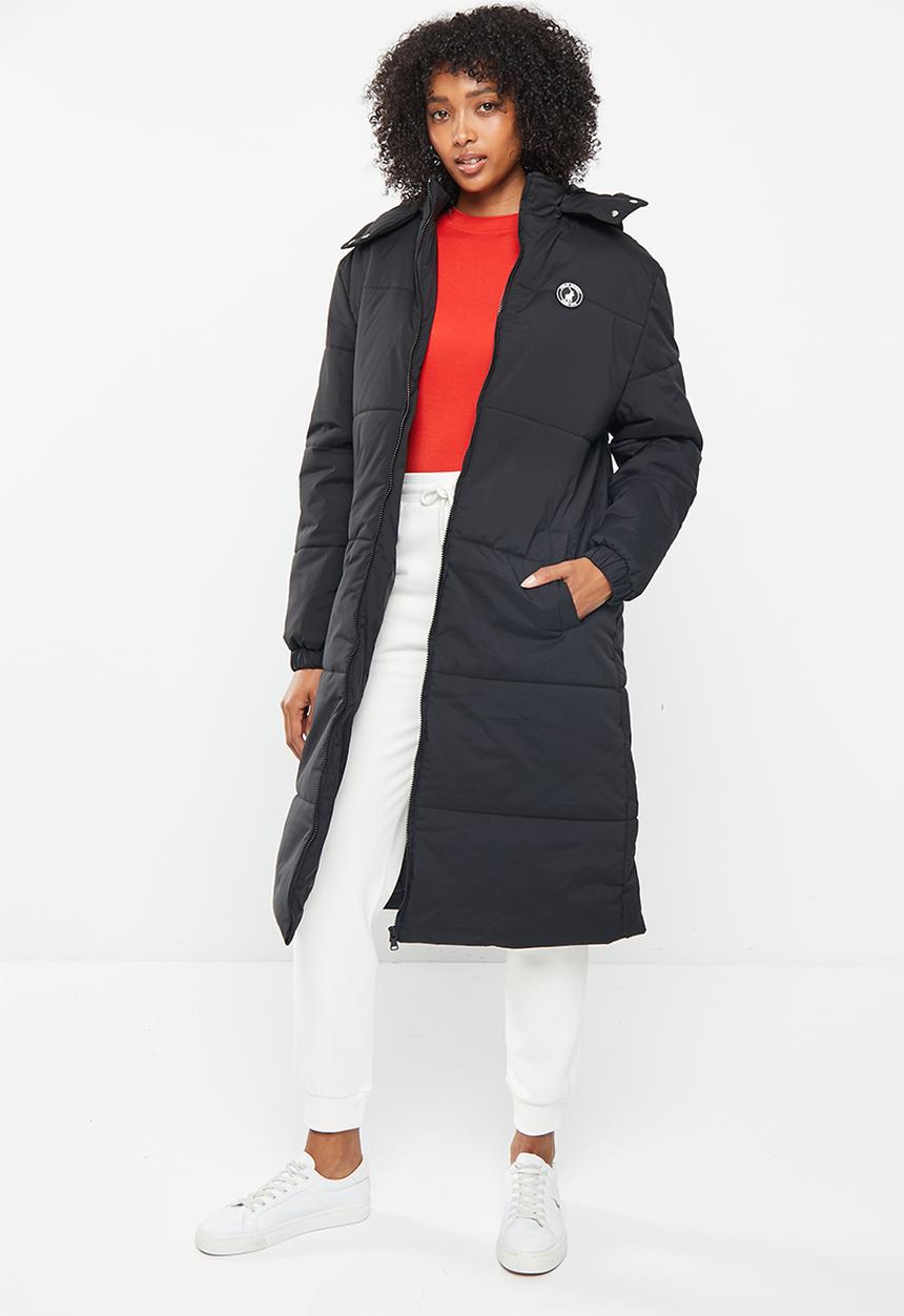POLO - Wmn longline long sleeve puffer jacket - black