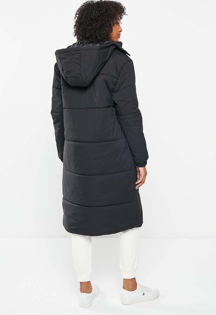 POLO - Wmn longline long sleeve puffer jacket - black