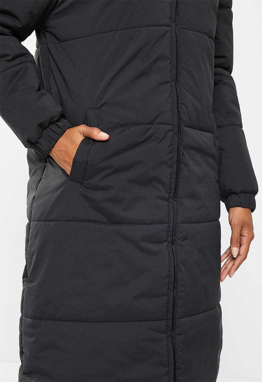POLO - Wmn longline long sleeve puffer jacket - black
