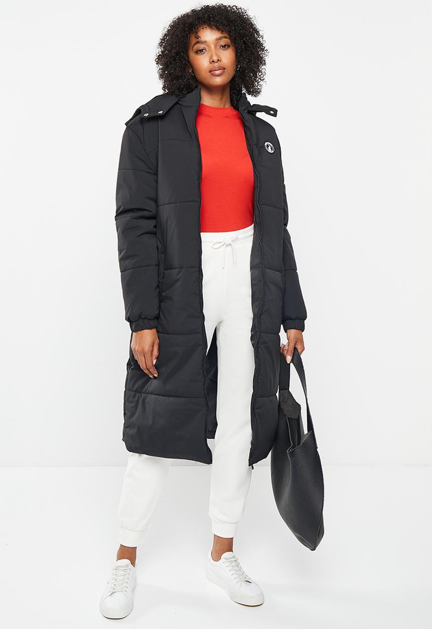POLO - Wmn longline long sleeve puffer jacket - black