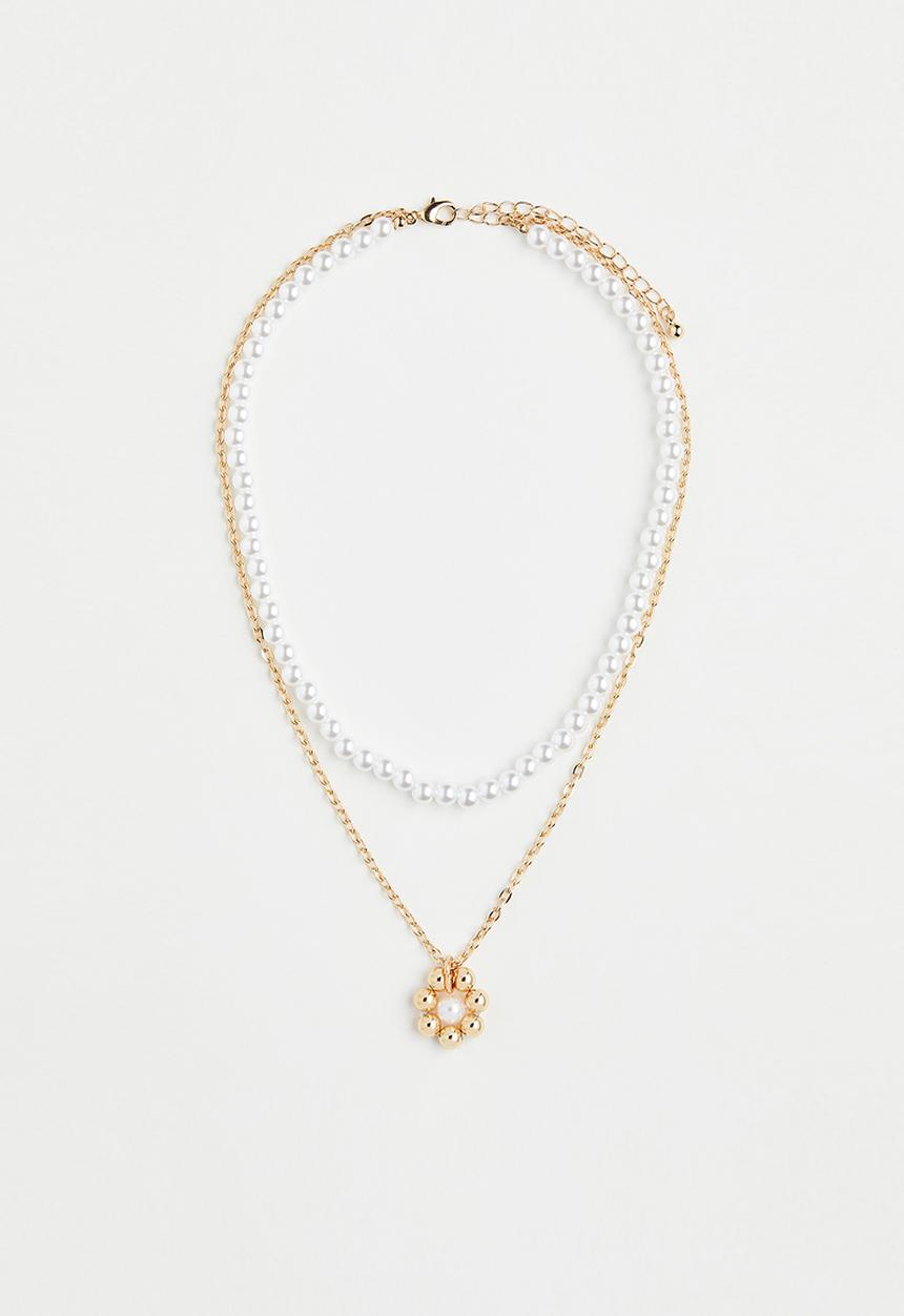 H&M - Two-strand pendant necklace - gold-coloured