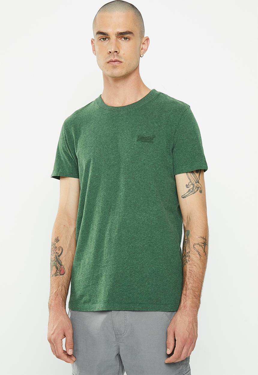 Superdry. - Vintage logo embroidered tee  - heritage pine green