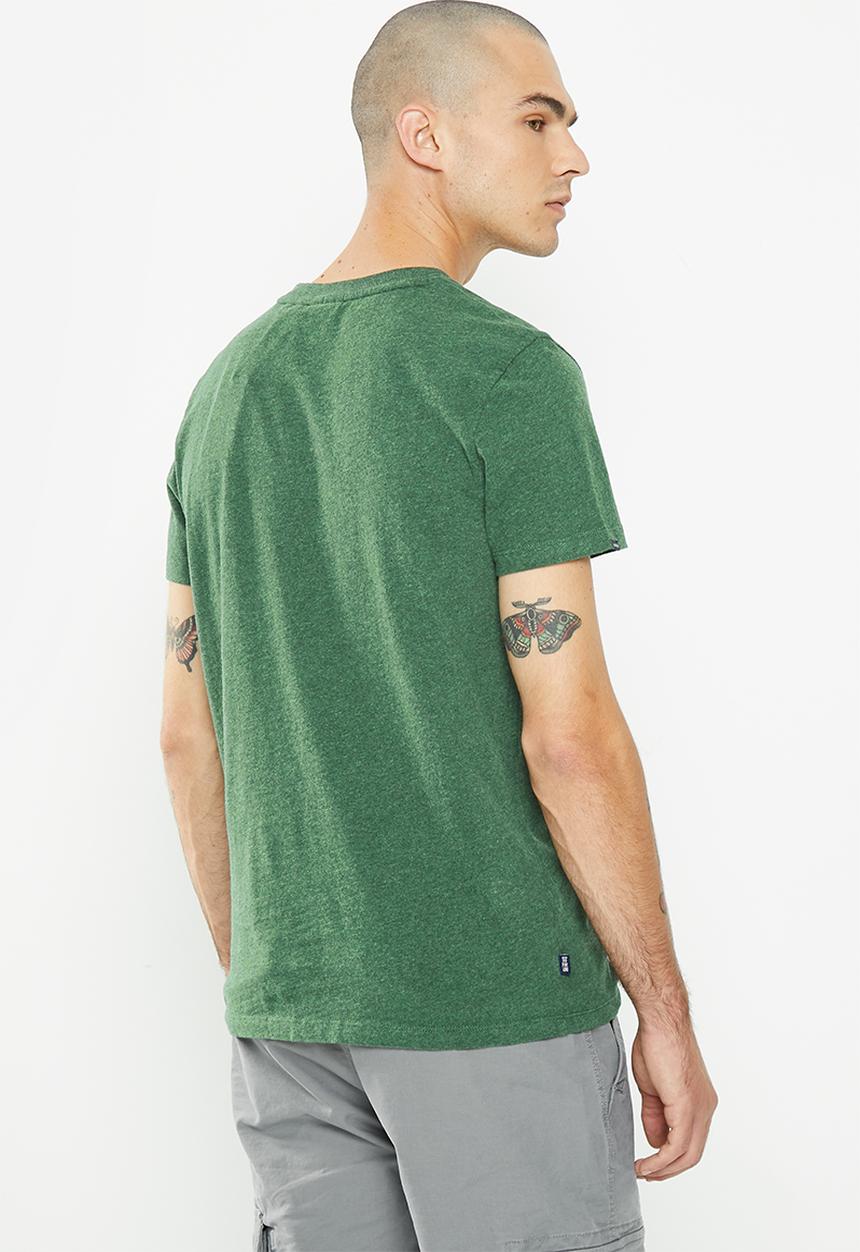 Superdry. - Vintage logo embroidered tee  - heritage pine green
