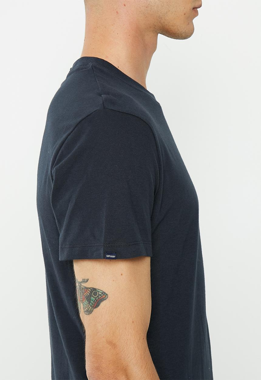 Superdry. - Vintage logo embroidered tee  - eclipse navy navy