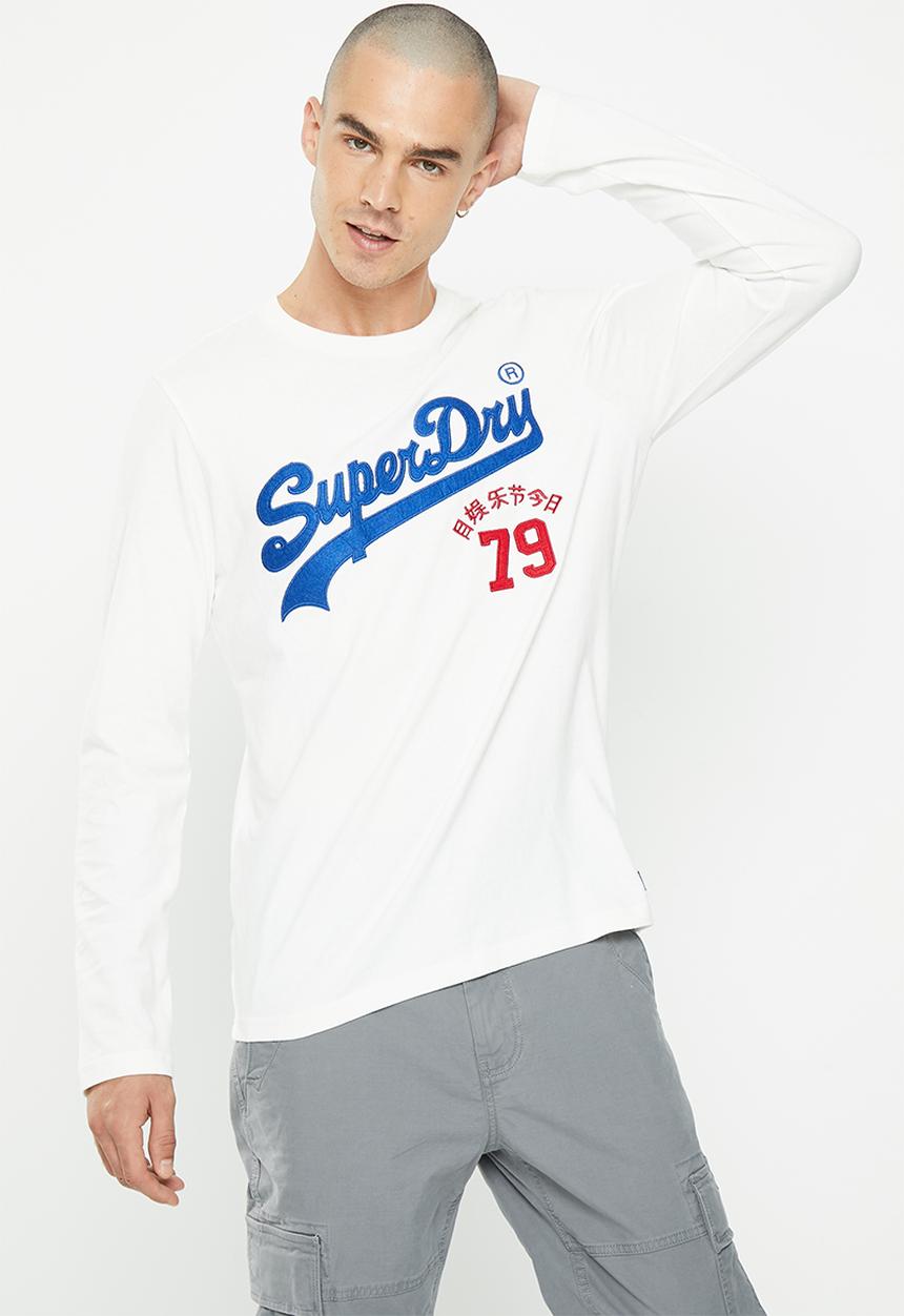 Superdry. - Vintage vl interest long sleeve top - winter white