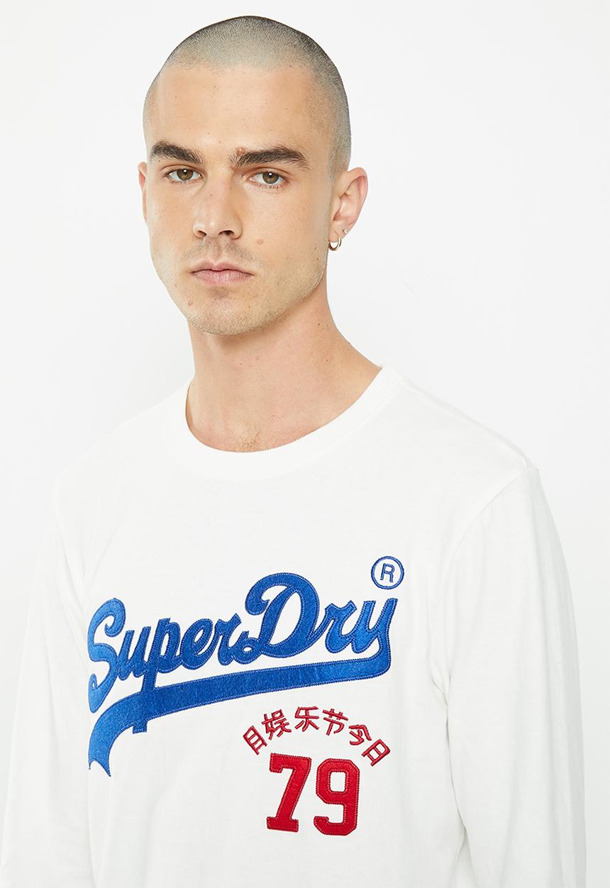 Superdry. - Vintage vl interest long sleeve top - winter white