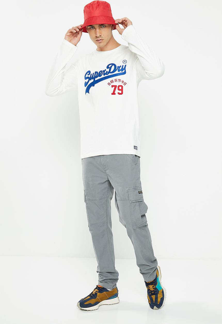 Superdry. - Vintage vl interest long sleeve top - winter white
