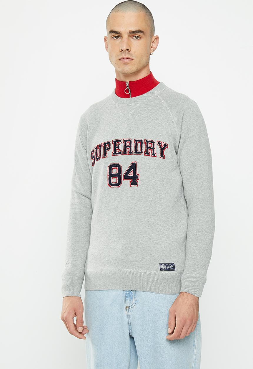 Superdry. - Vintage varsity crew - grey marl