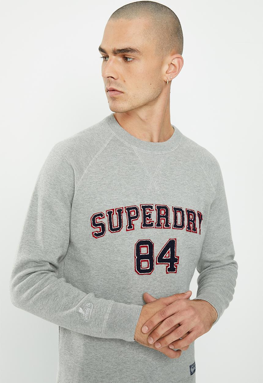 Superdry. - Vintage varsity crew - grey marl
