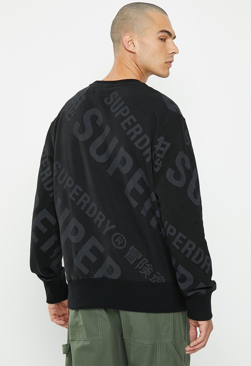 Superdry. - Code cl aop crew - black