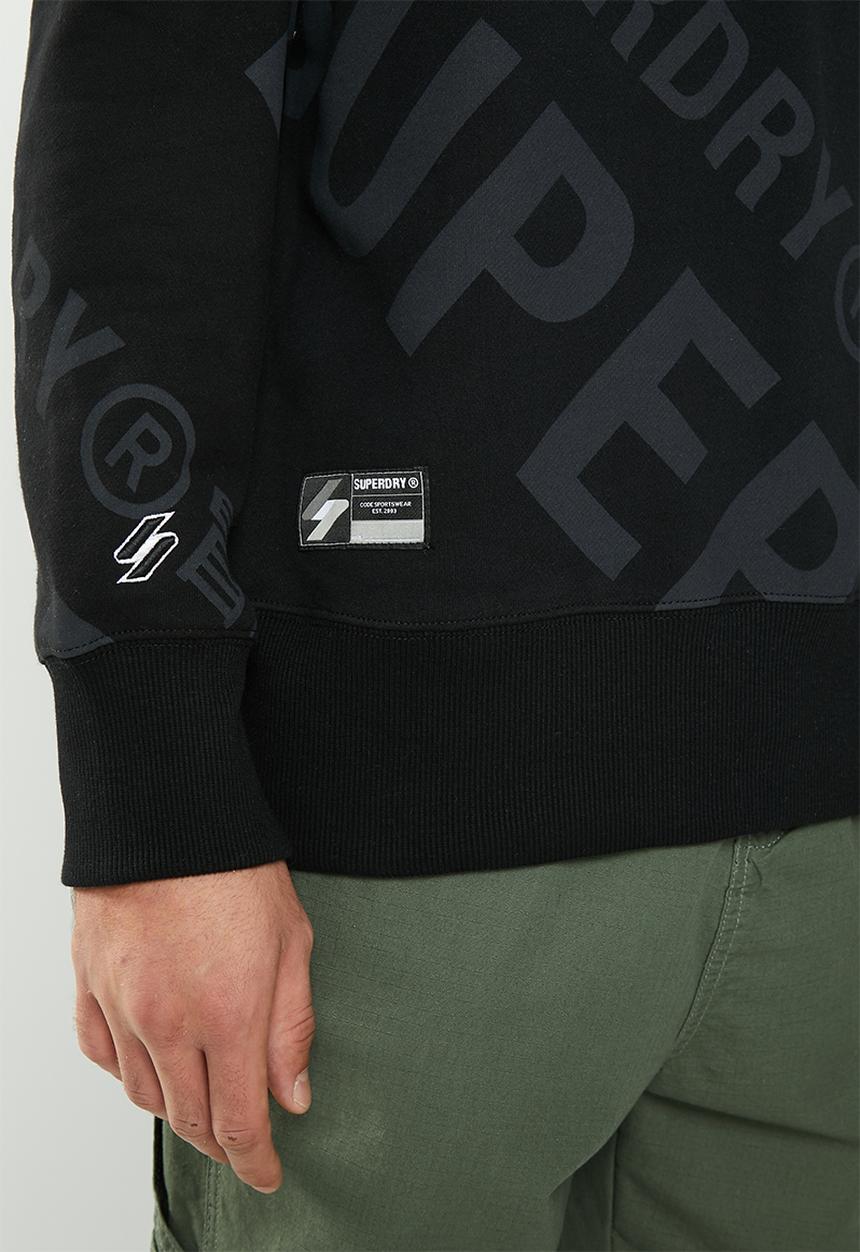 Superdry. - Code cl aop crew - black