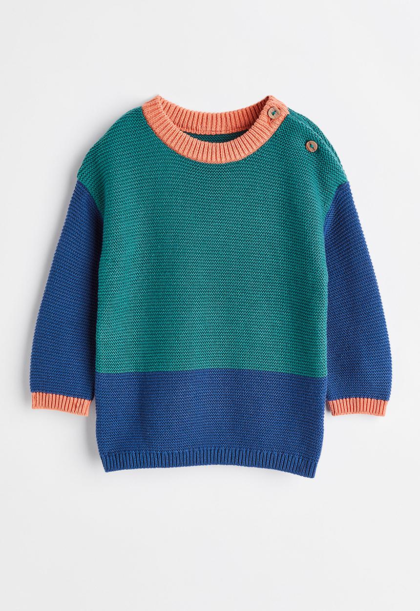 H&M - Knitted jumper - green/block-coloured