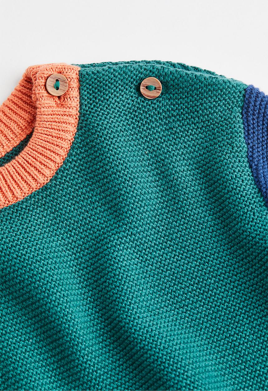 H&M - Knitted jumper - green/block-coloured