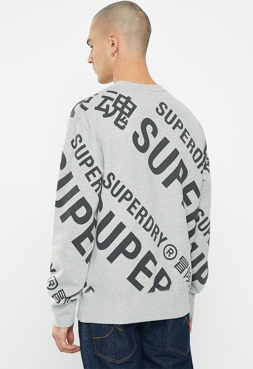 Superdry. - Code cl aop crew - grey marl